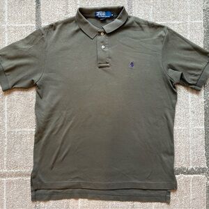 Polo by Ralph Lauren The Iconic Cotton Dark Green Polo Shirt, Purple Pony Size M
